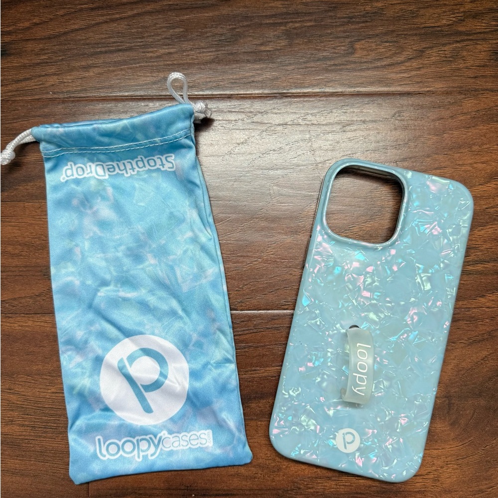 Like new! Loopy Case Blue Glittery shell iPhone Case